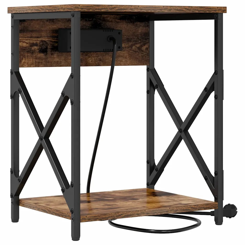 vidaXL Armadio da Notte Rovere fumo 41 x 31 x 51 cm Legno multistrato