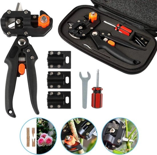 Set di attrezzi per giardinaggio professionale con sega per verdure, attrezzo per innesto e taglio omega per piante, rami e bonsai