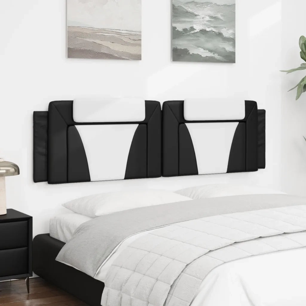 Cuscino Testiera Viana Nero e Bianco 180 cm in Similpelle 374809
