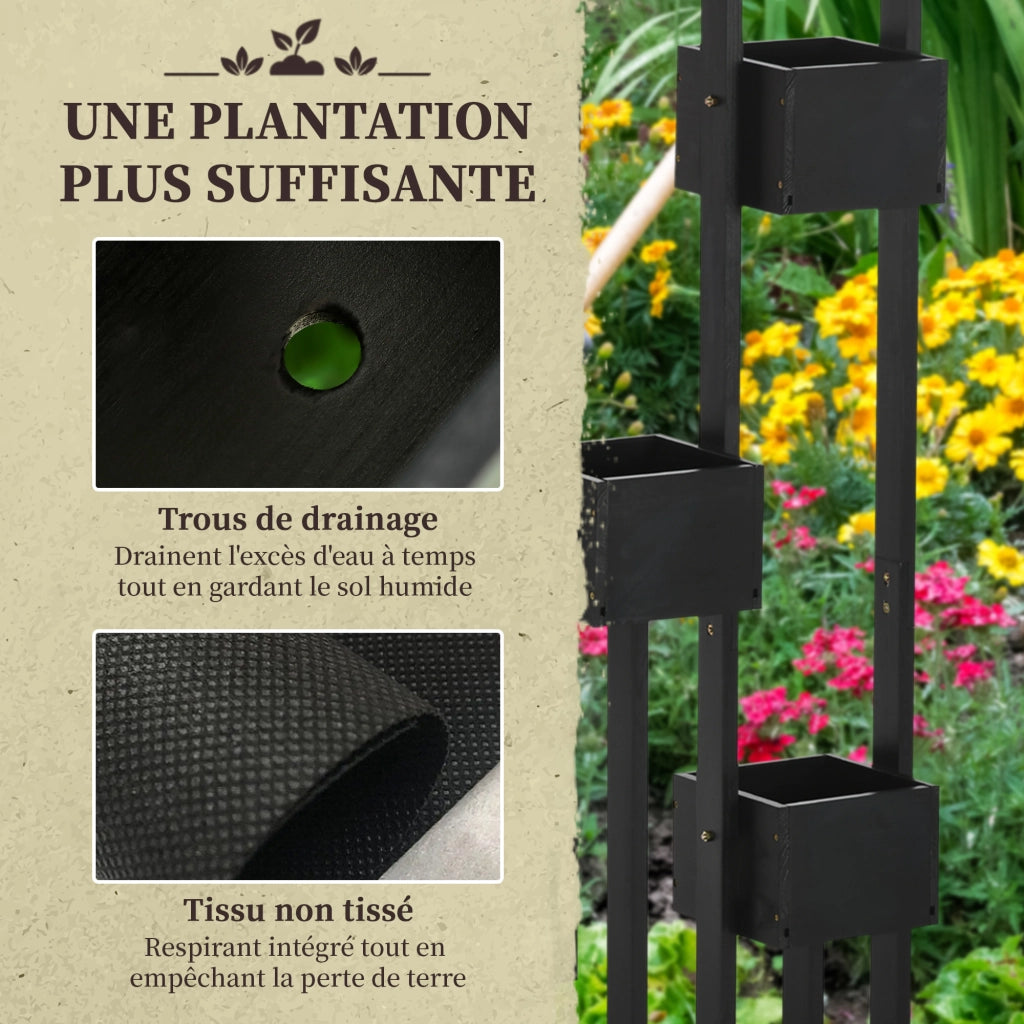 Giardino in legno con griglia per piante ¨C zephmum ¨C 90x45x170 cm