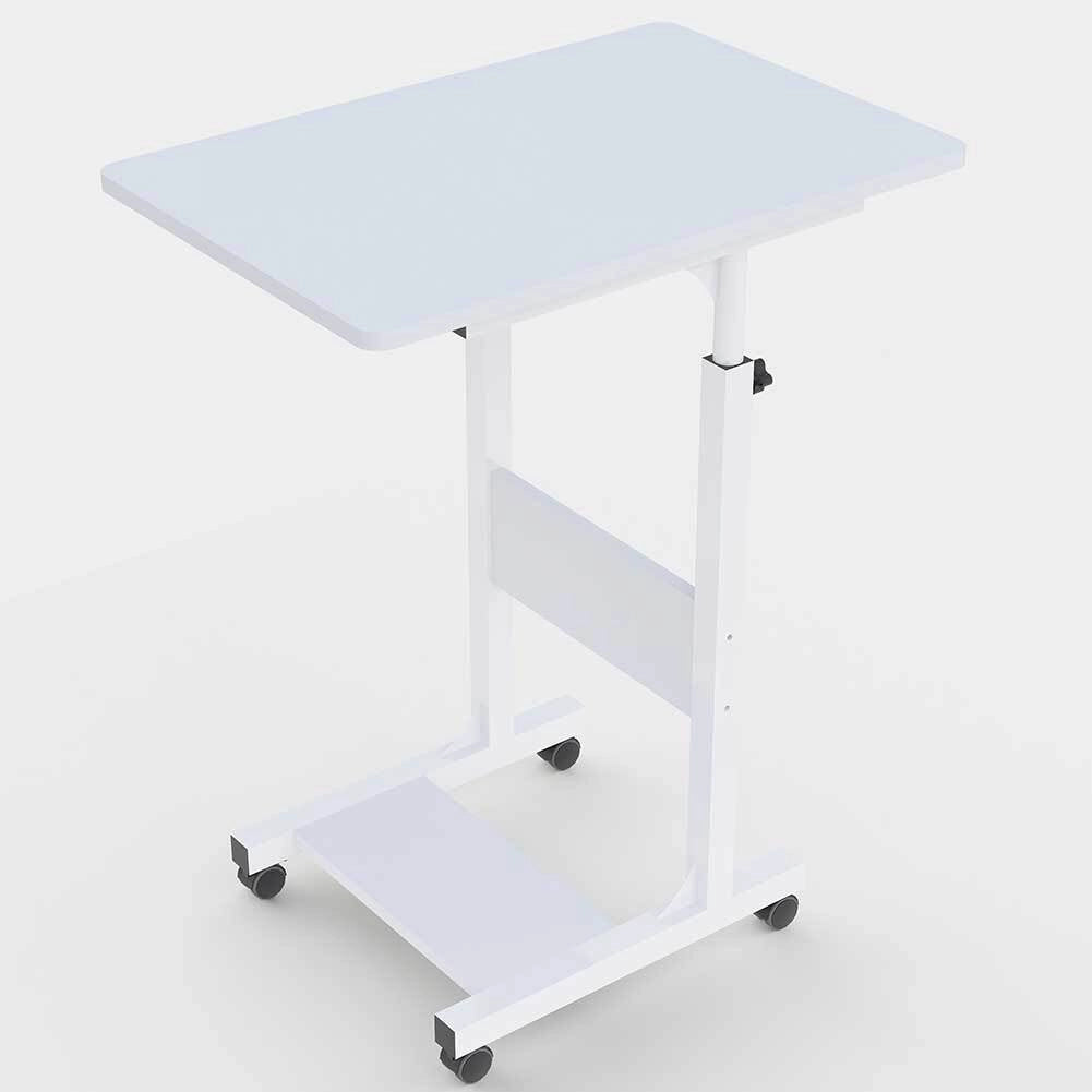 Tavolo Scrivania Porta Pc Computer Regolabile Tavolino Letto Divano Ruote Bianco