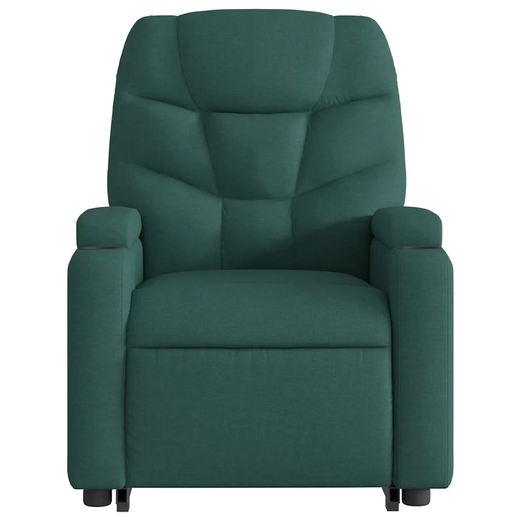 Poltrona Alzapersona Reclinabile Verde Scuro in Tessuto 3204602
