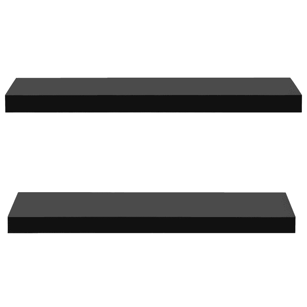 Mensole a Muro Galleggianti 2 pz Nere 80x20x3,8 cm cod mxl 63782