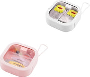 Scatola di Stoccaggio Portatile con Coperchio trasparente - Organizzatore per Fili da Capelli Oggetti Piccoli - Bobine di Capelli Auricolari Caramelle - 2 pezzi