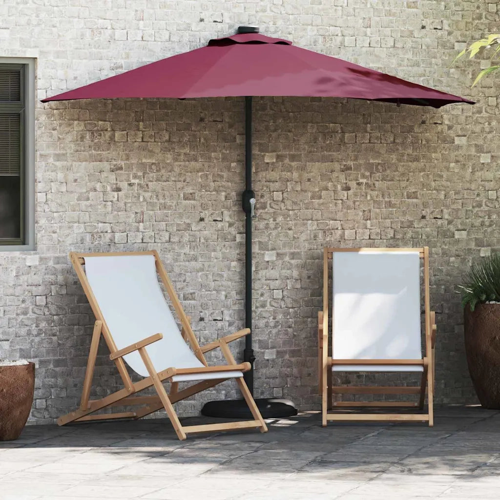 Ombrello da giardino-Ombrellone da spiaggia Rosso Bordeaux 294 x 150 x 223 cm