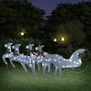 Renne e Slitta di Natale Decorazione Esterni 100 LED Bianco 3100429