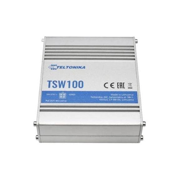 Unmanaged poe+ switch, 5xrj45 gigabit, 4xpoe+ 802.3af/at, poe budget 120w, per tvcc - no alimentatore - TSW100