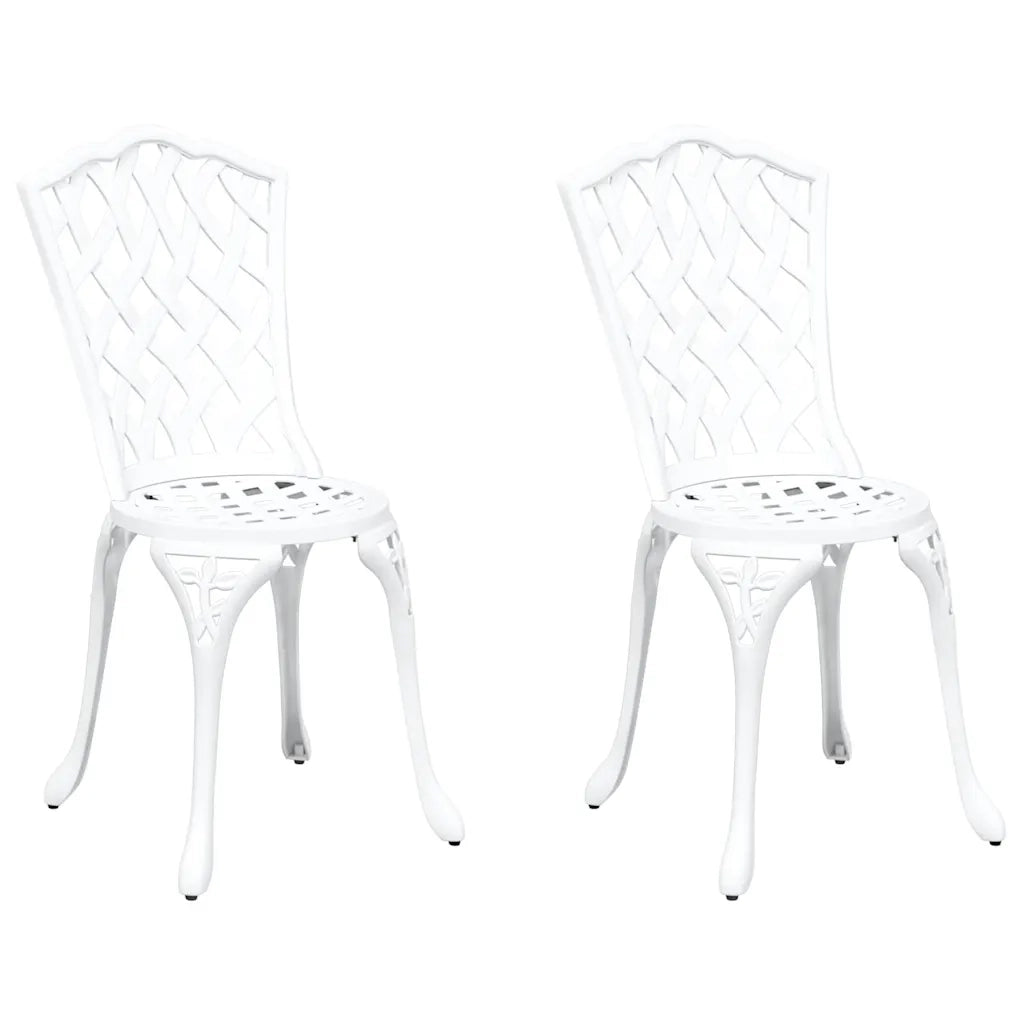 Sedia da Giardino 2 pcs Bianco 39 x 40 x 87cm Alluminio 42002396