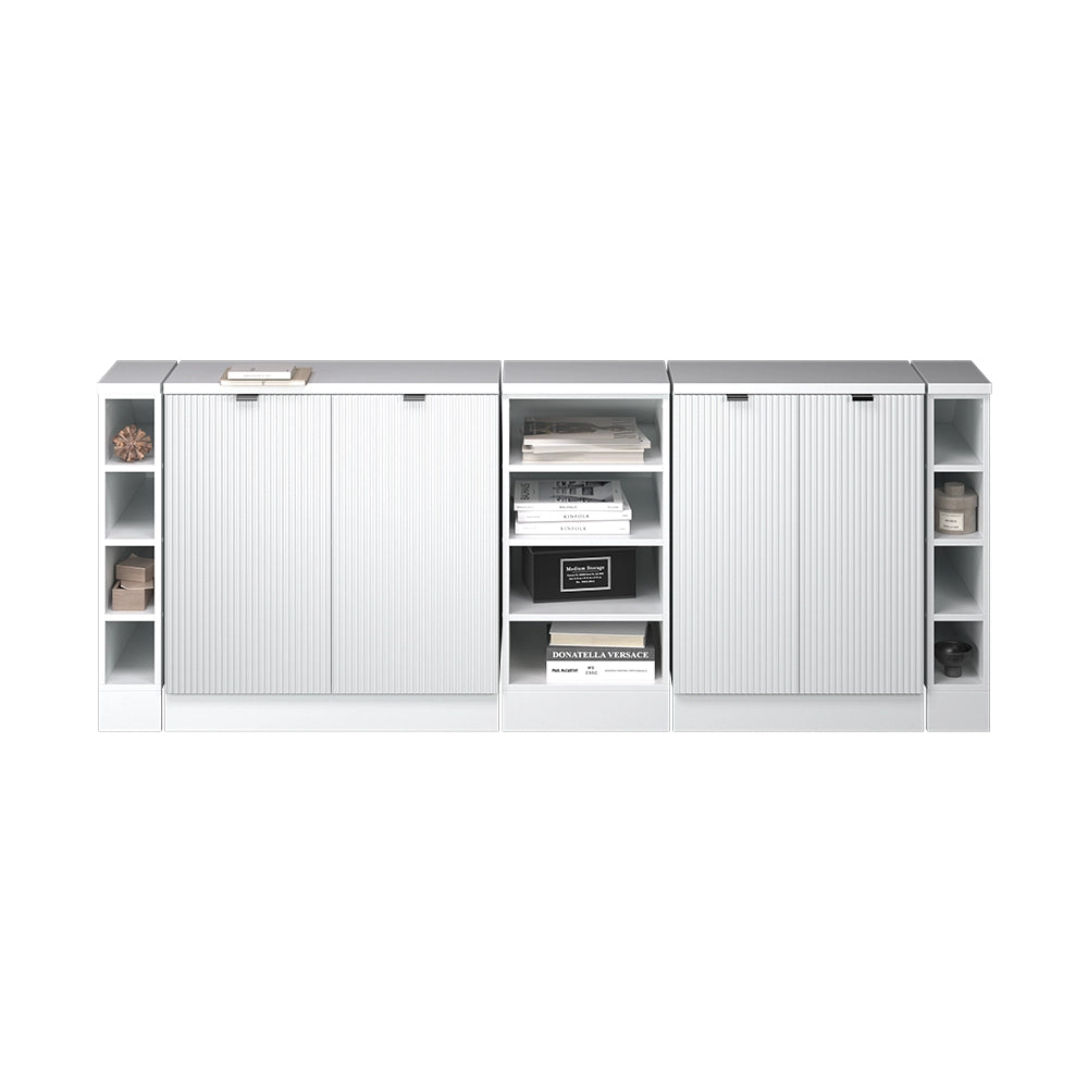Mobile cucina sottotetto R-Line Ondulazione bianca/Bianco 210 cm Set di 5 carcasse armadio profondità 60 cm Vicco