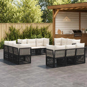 Set Divano da Giardino 12 pz Nero polyrattan 3434146