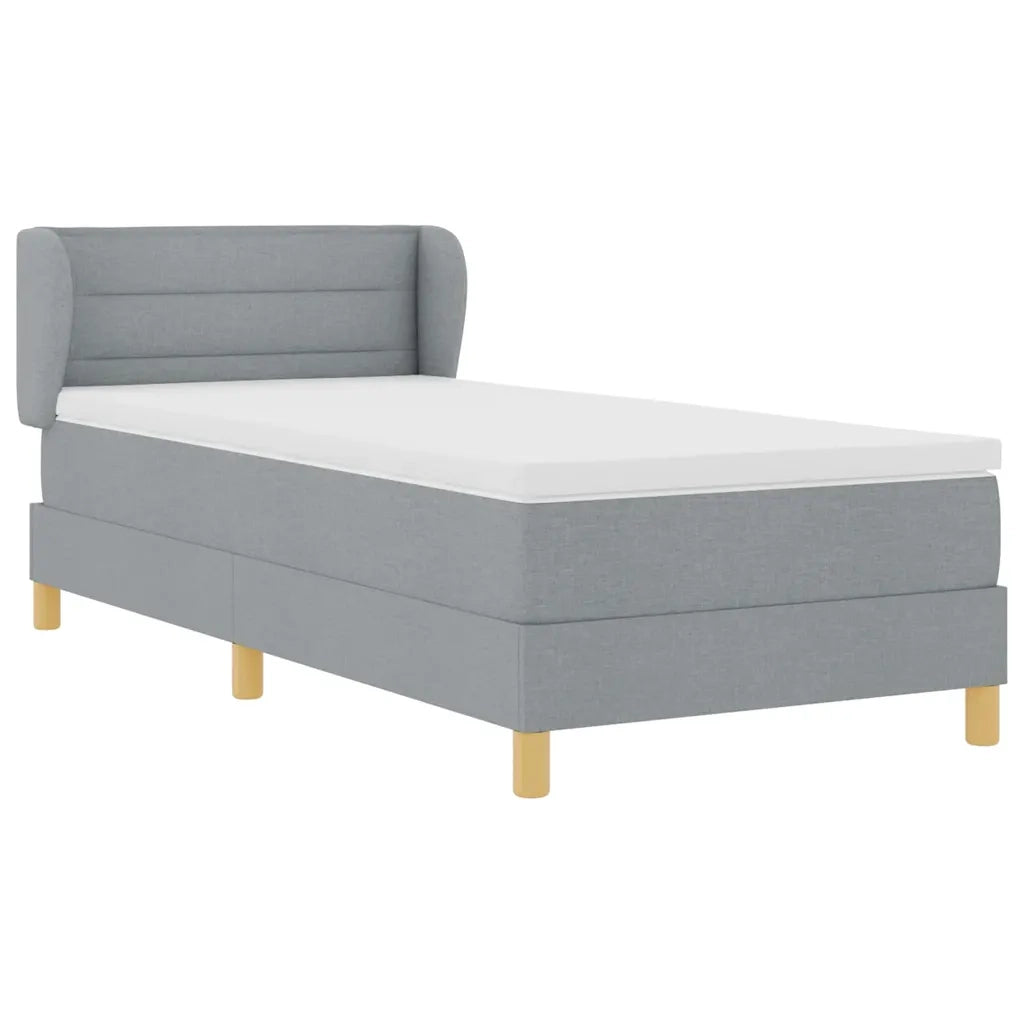 Letto a molle con materasso Grigio chiaro 90 x 190 cm Tessuto