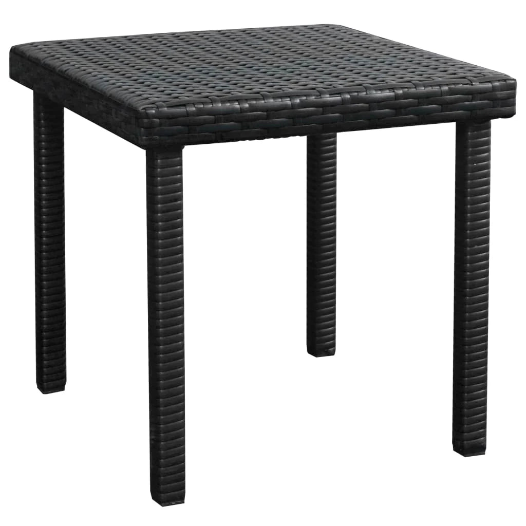 Set di 2 sdraio sedia a sdraio prendisole lettino da giardino terrazza arredo da esterno con tavolo in resina intrecciata nera 02_0012132