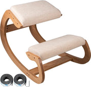 Sedile per ginocchia - appoggio ginocchia - Ergonomico - con cuscino spesso - in legno di betulla - per una corretta postura - funzione oscillante
