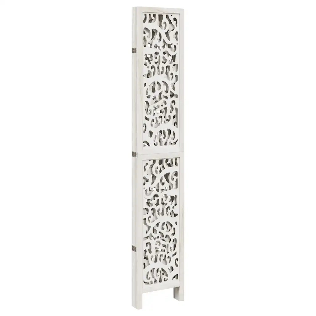 Divisorio Ambienti | Divider per stanze | Paravento 5Pannelli Bianco Legno Massello di Paulownia