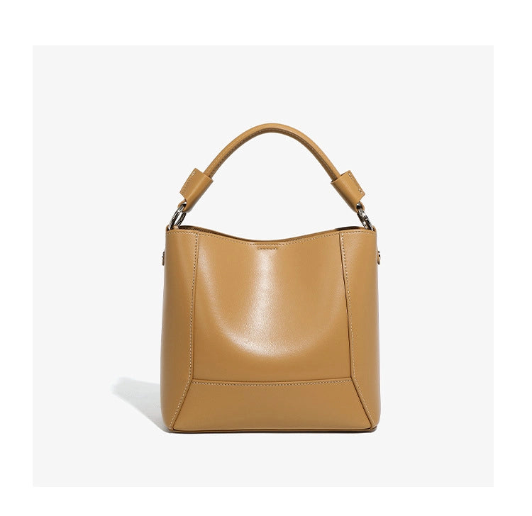 Borsa tote da donna in vera pelle, ideale per viaggi e viaggi, colore bronzo.