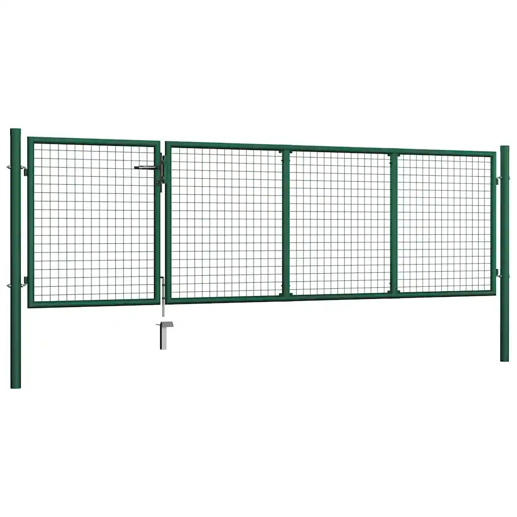 Cancello di Recinzione in Acciaio 350x100 cm Verde cod mxl 41195