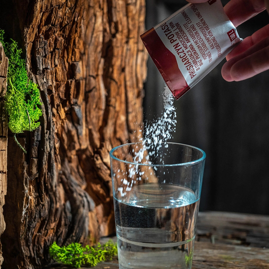 KADAX Metabisolfito di potassio 10 g per la pulizia, il lavaggio e la disinfezione di bottiglie e contenitori.