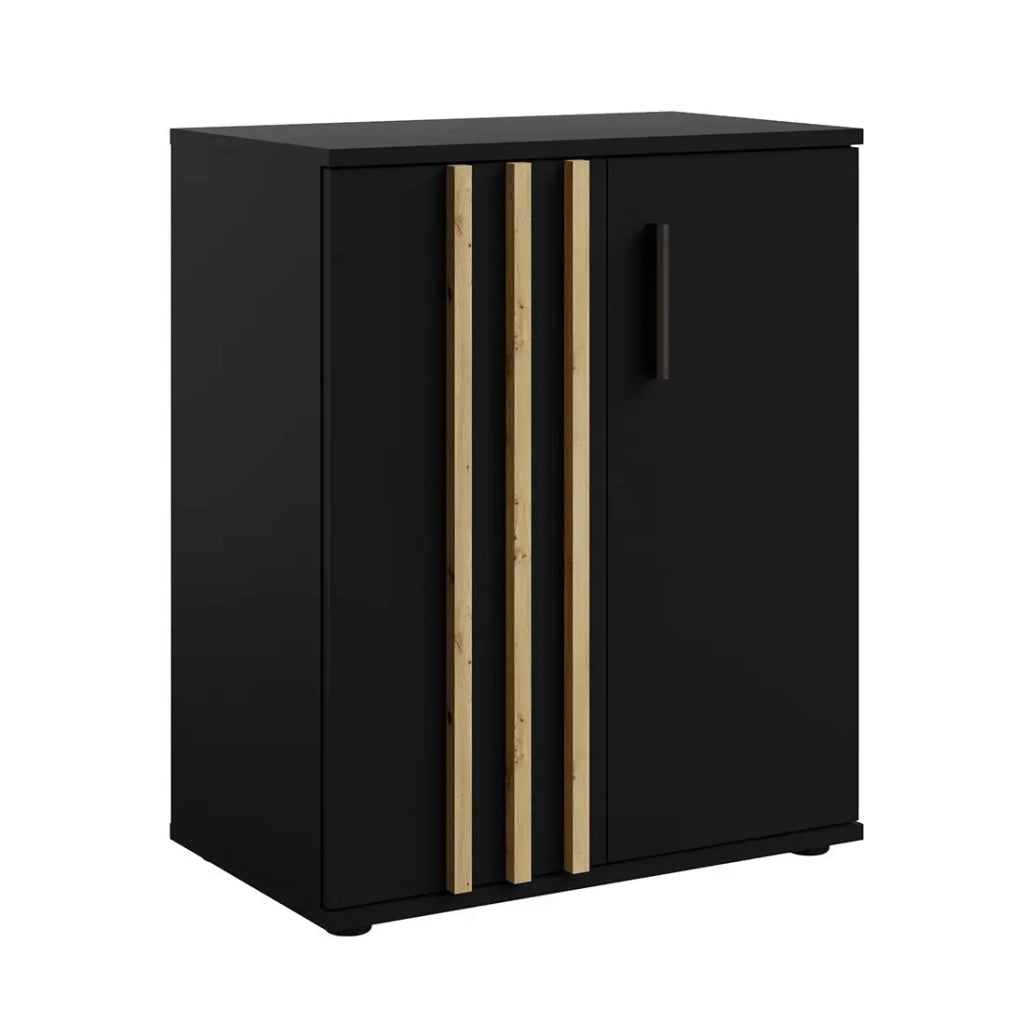 Comò VARIA - 2 Porte - Design moderno in nero e rovere artigianale