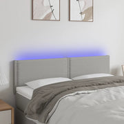 Testiera a LED-Testata con LED Grigio Chiaro 144x5x78/88 cm in Tessuto 376956