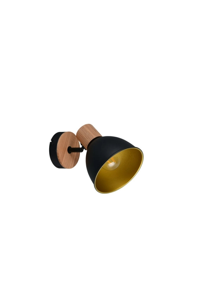 Faretto parete-soffitto DELUME 1xE27 nero legno