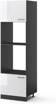 Mobile cucina microonde R-Line, Bianco lucido, 60 cm, per la libera combinazione all'interno di sistemi cucina modulari
