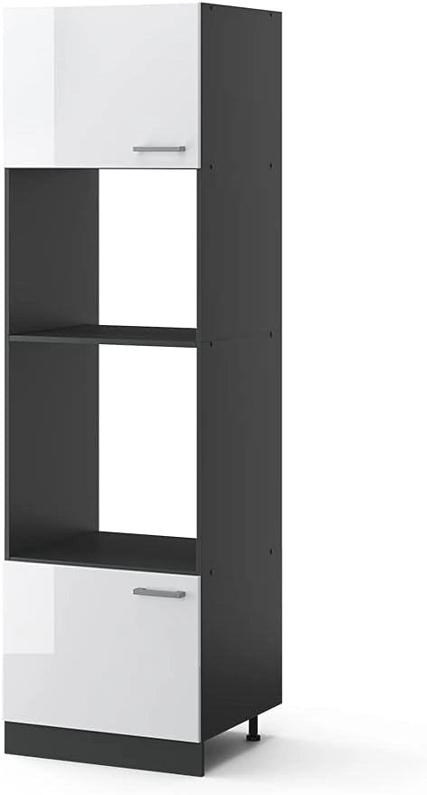 Mobile cucina microonde R-Line, Bianco lucido, 60 cm, per la libera combinazione all'interno di sistemi cucina modulari