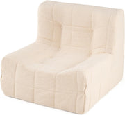 Poltrona da Terra 86 X 86 X 72 CM, Divano Salotto in Tessuto Morbido, Imbottitura in Schiuma, Sedia Ergonomica con Fondo Antiscivolo, Portata 150 KG, per Camera da Letto, Soggiorno (Beige)