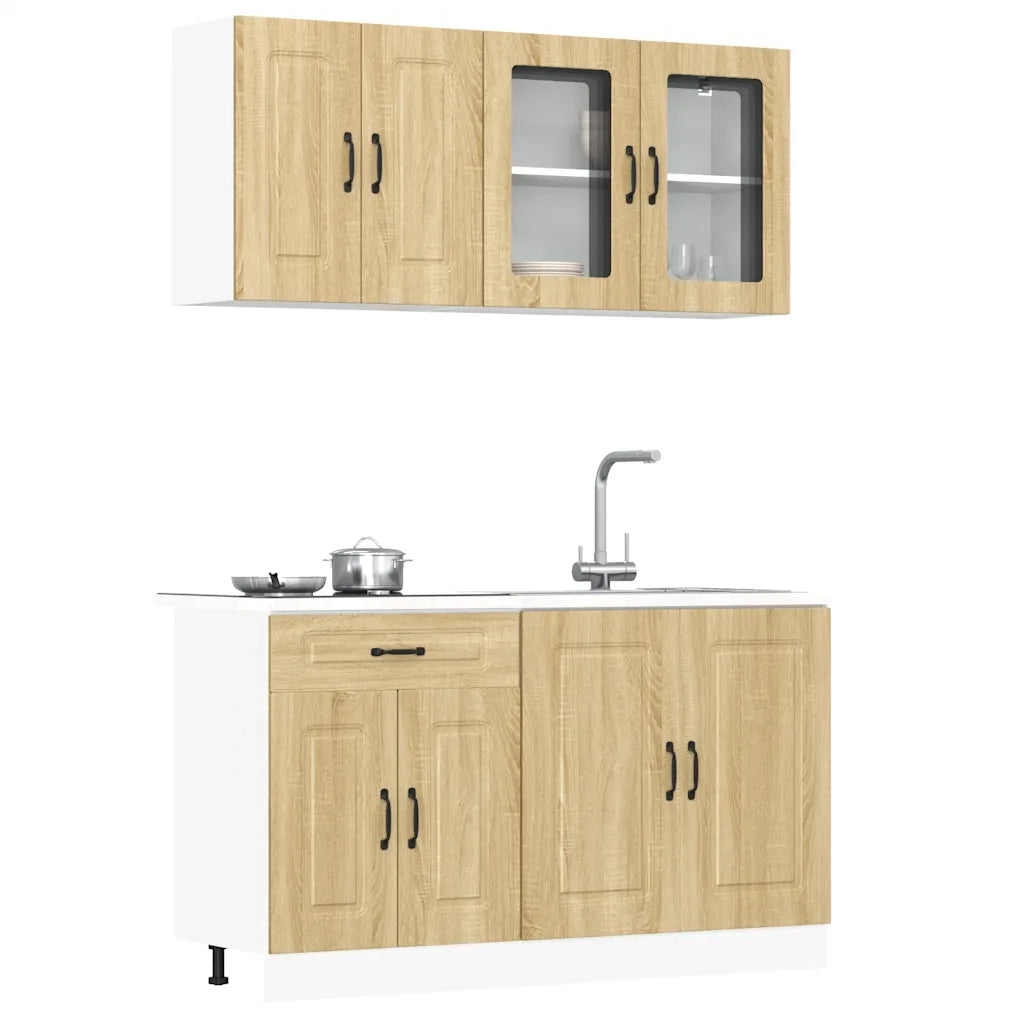 vidaXL Set Mobili da Cucina 4 pz Kalmar Rovere Sonoma in Truciolato