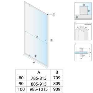 Porta Doccia Rea Primo Swing 90 Chrome
