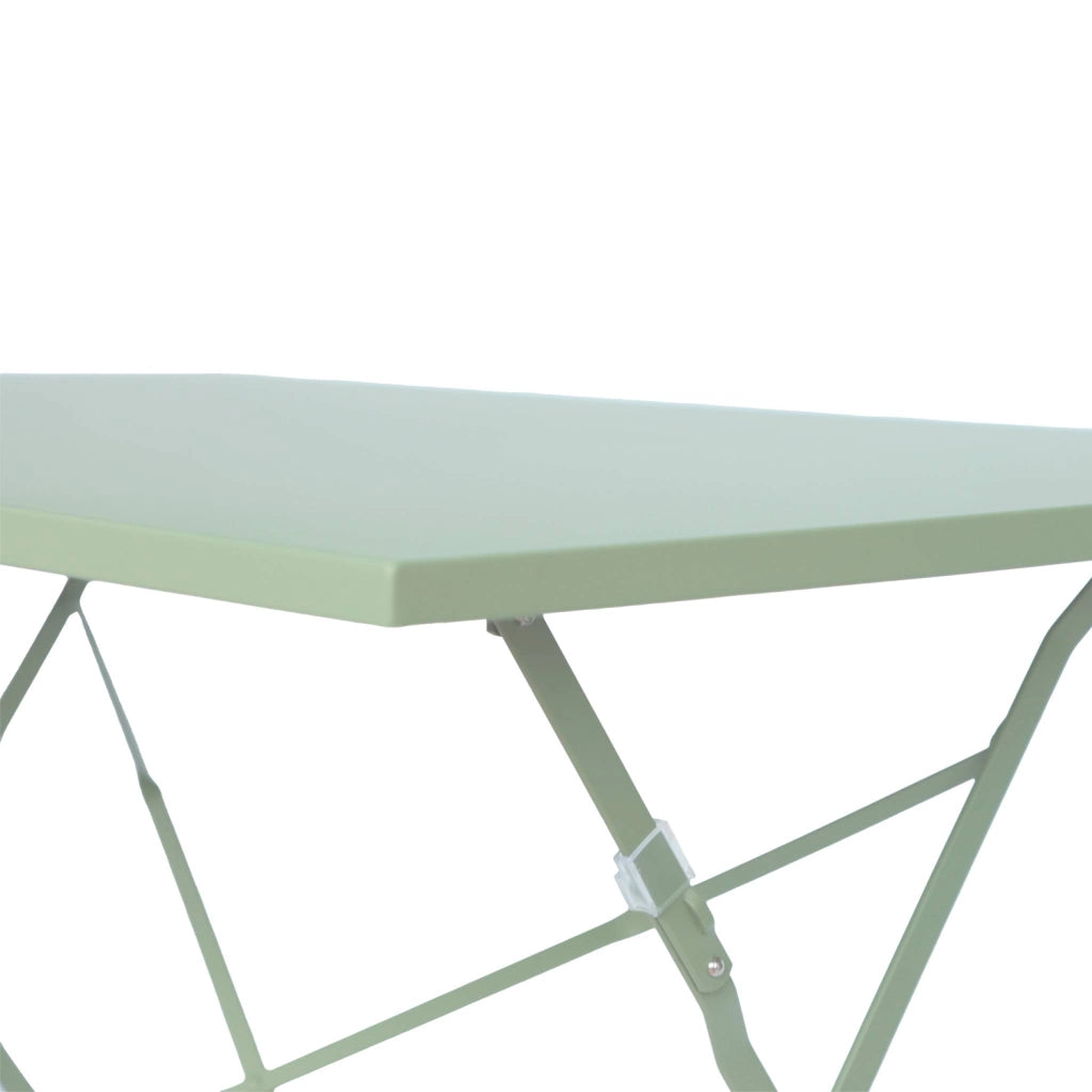 Tavolo da giardino pieghevole in acciaio, 4 posti, 110cm, verde grigio