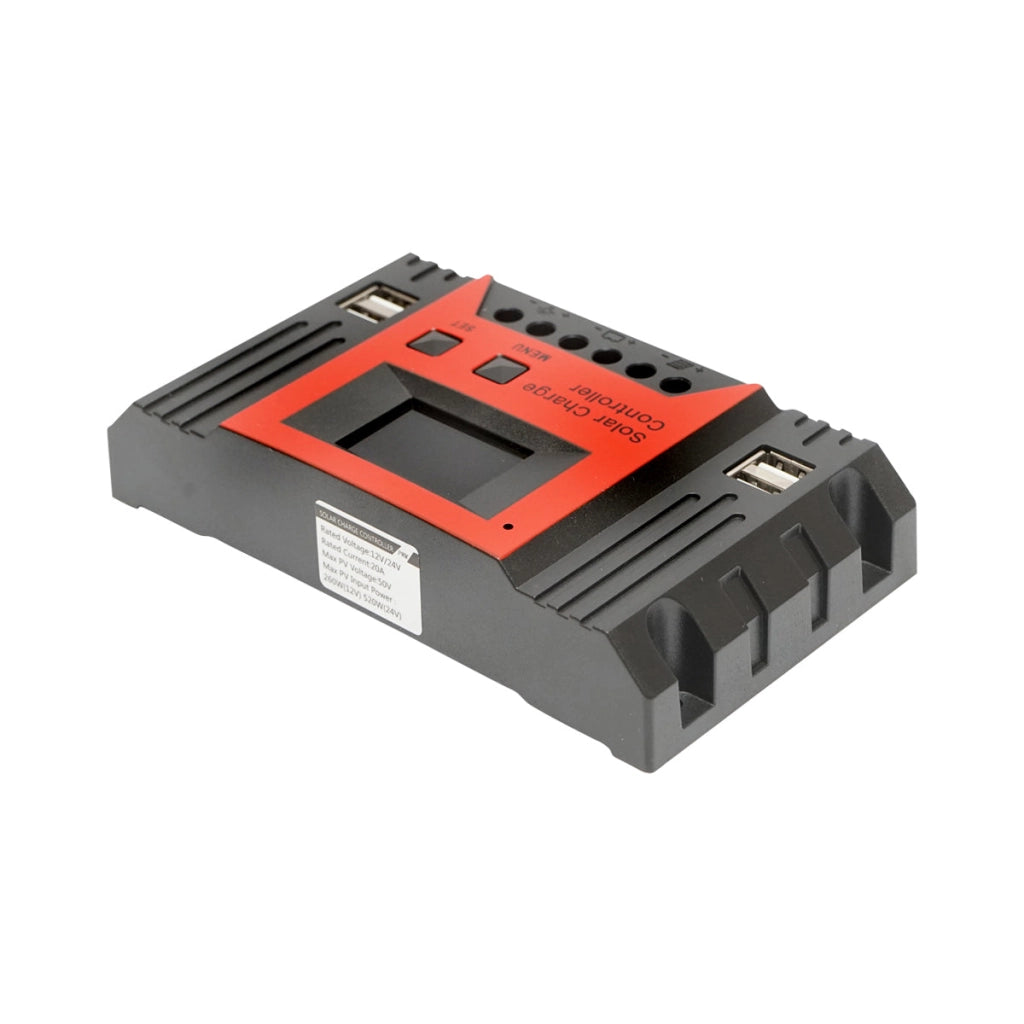 Regolatore di tensione PWM per pannello solare 20A 12V/24V 4 porte USB (12V=260W) (24V=520W) max. 50V