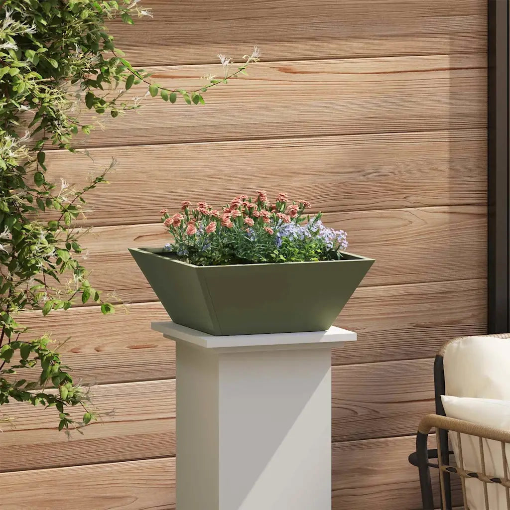 Vaso da giardino 5 pcs Verde oliva 40 x 40 x 15 cm 873817