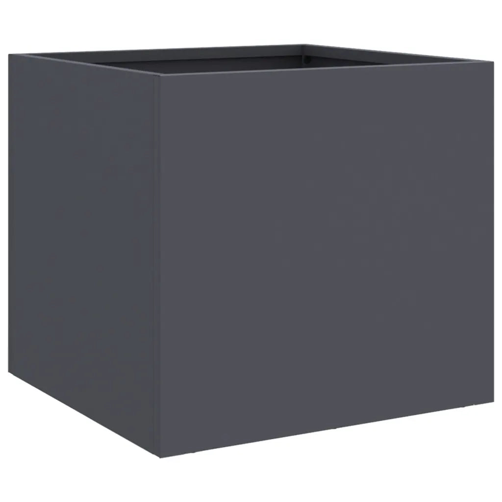 Fioriera-Vaso-Contenitore per Piante Antracite 32x30x29 cm in Acciaio