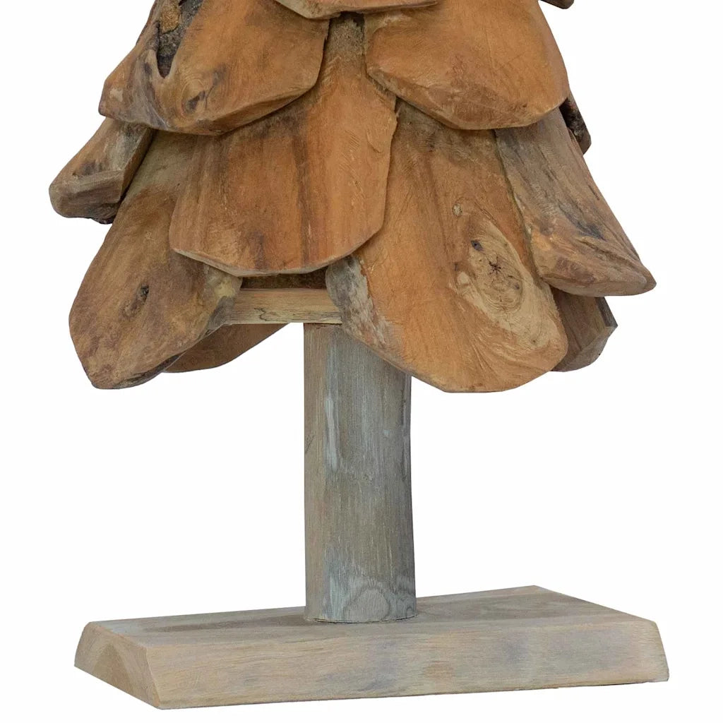Albero di Natale Marrone 61 cm Legno massello di teak