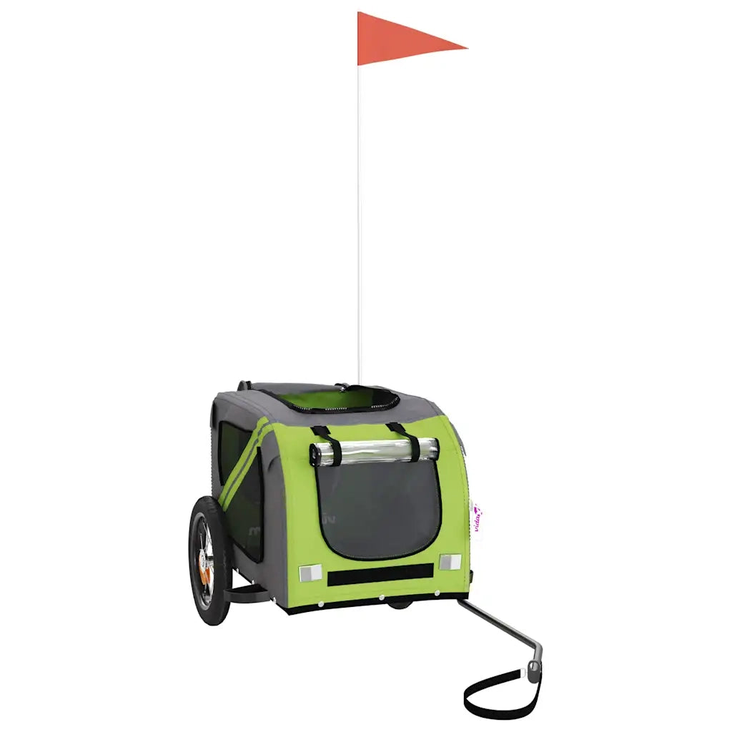 Rimorchio da Bici per Animali Verde e Grigio Oxford e Ferro CFW6837311