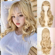 Pruika lunga ondulata bionda - sintetica - 56 cm - stile per capelli