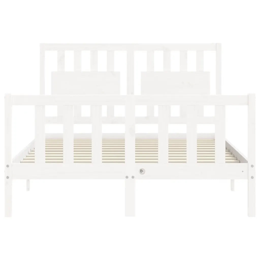 Giroletto senza Materasso-Struttura Letto Bianco 120x200 cm Legno Massello Pino 183689