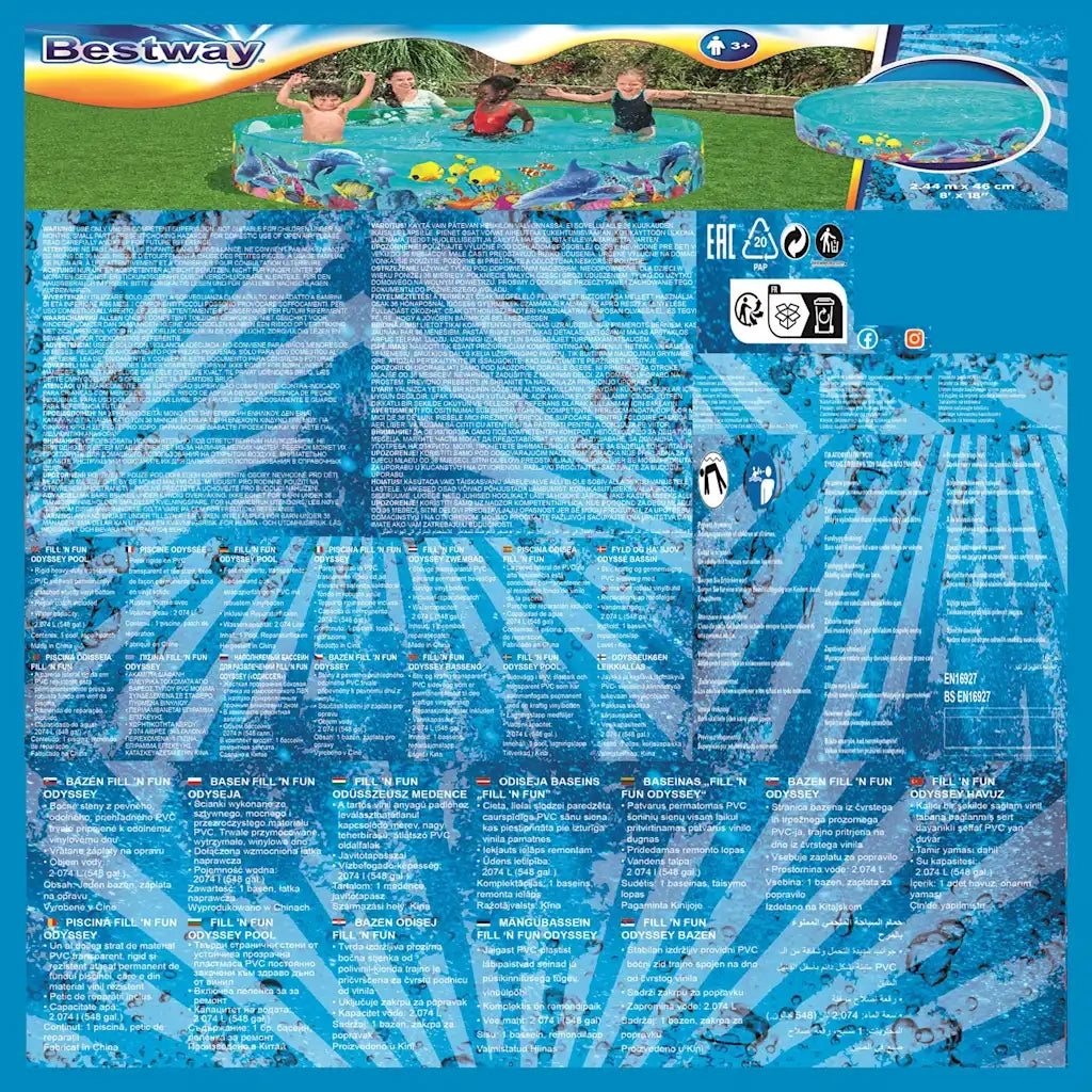 Bestway Piscina Fill 'N Fun Odyssey 244x46 cm 92909
