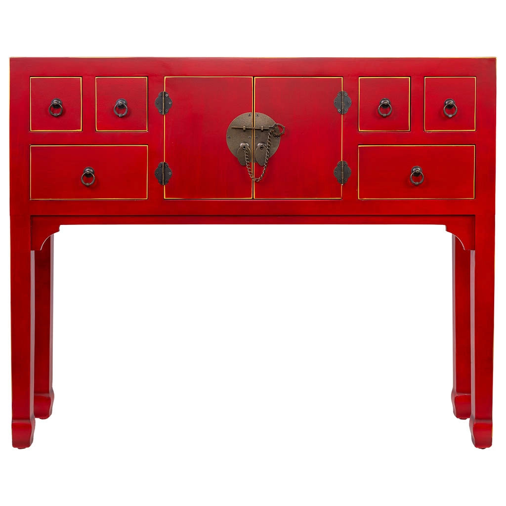Credenza in legno con 6 cassetti e 2 porte 95x24x79h cm