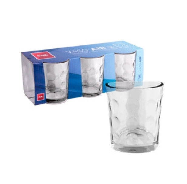 Set 3 Bicchieri da Tavola Acqua o Vino Air in Vetro 27 cl