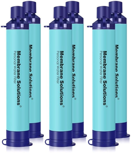 Filtro d'acqua portatile per attività all'aperto - 6 Pack - Ideale per campeggio, escursioni e viaggi