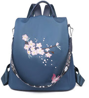 Zaino Donna Impermeabile Antifurto Zaino da Spalla, Borsa da Città Zaino per la Scuola Viaggi Lavoro Compravendita (Azzurro Metàllico)