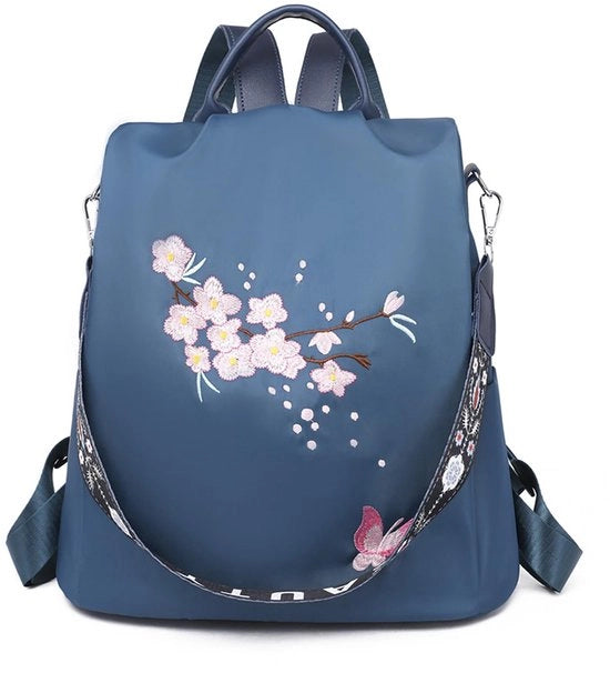 Zaino Donna Impermeabile Antifurto Zaino da Spalla, Borsa da Città Zaino per la Scuola Viaggi Lavoro Compravendita (Azzurro Metàllico)