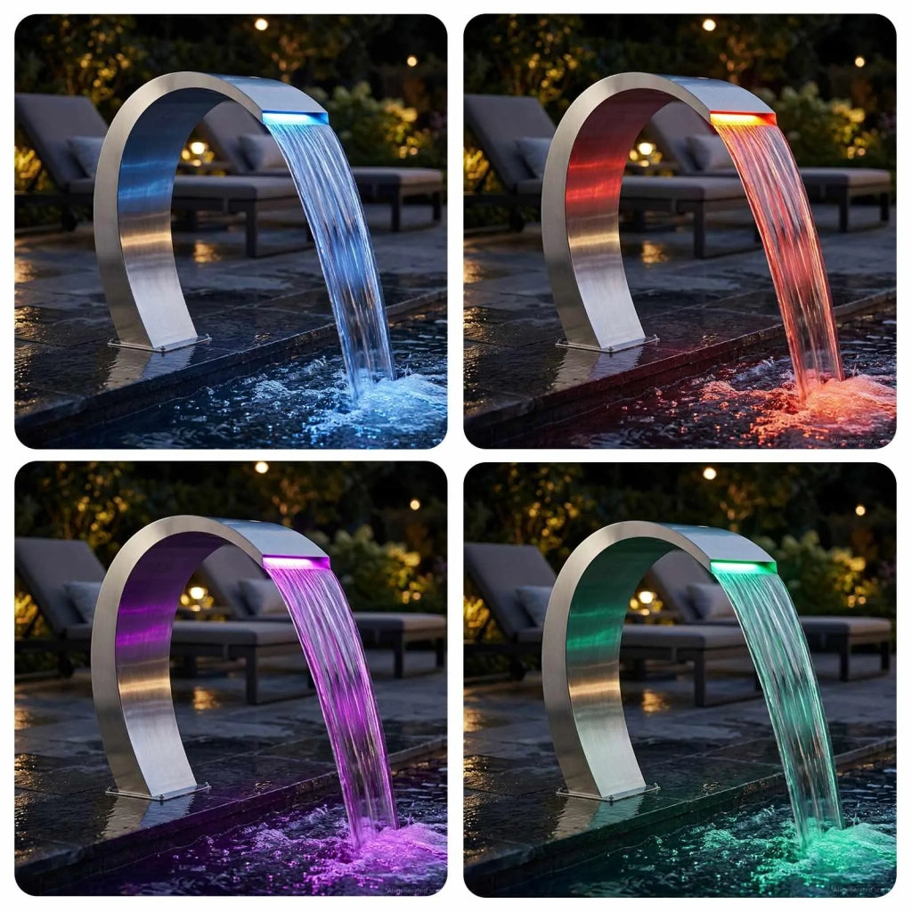 Fontana da Piscina Argento 60 x 30 x 70 cm Acciaio Inox 42039241