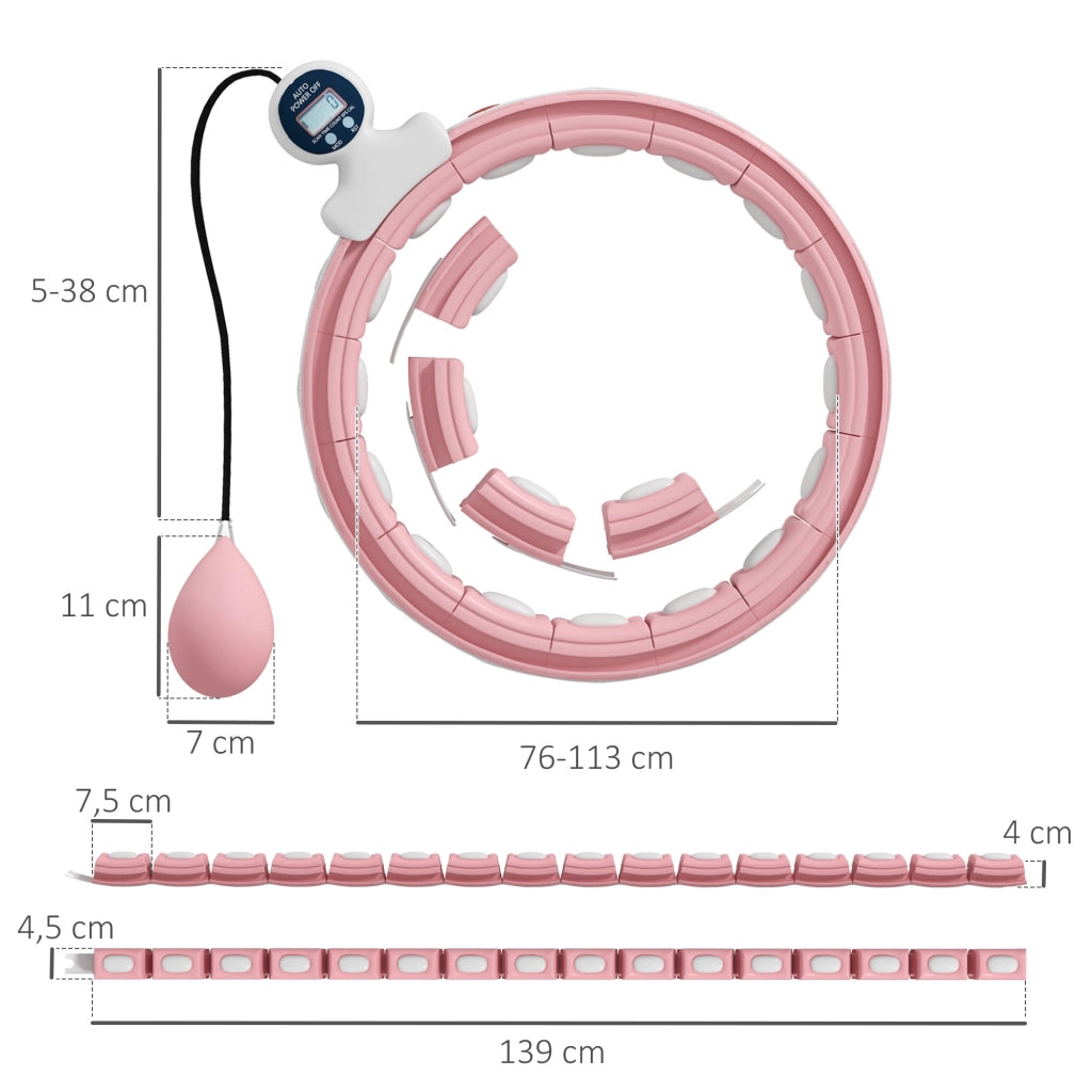 Hula Hoop Cerceau con Punte Massaggio ¨C zephmum ¨C 76-113 cm 16 segmenti