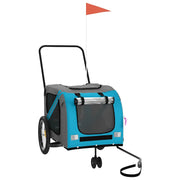 Rimorchio da Bici per Animali Blu e Grigio Oxford e Ferro CFW9470782