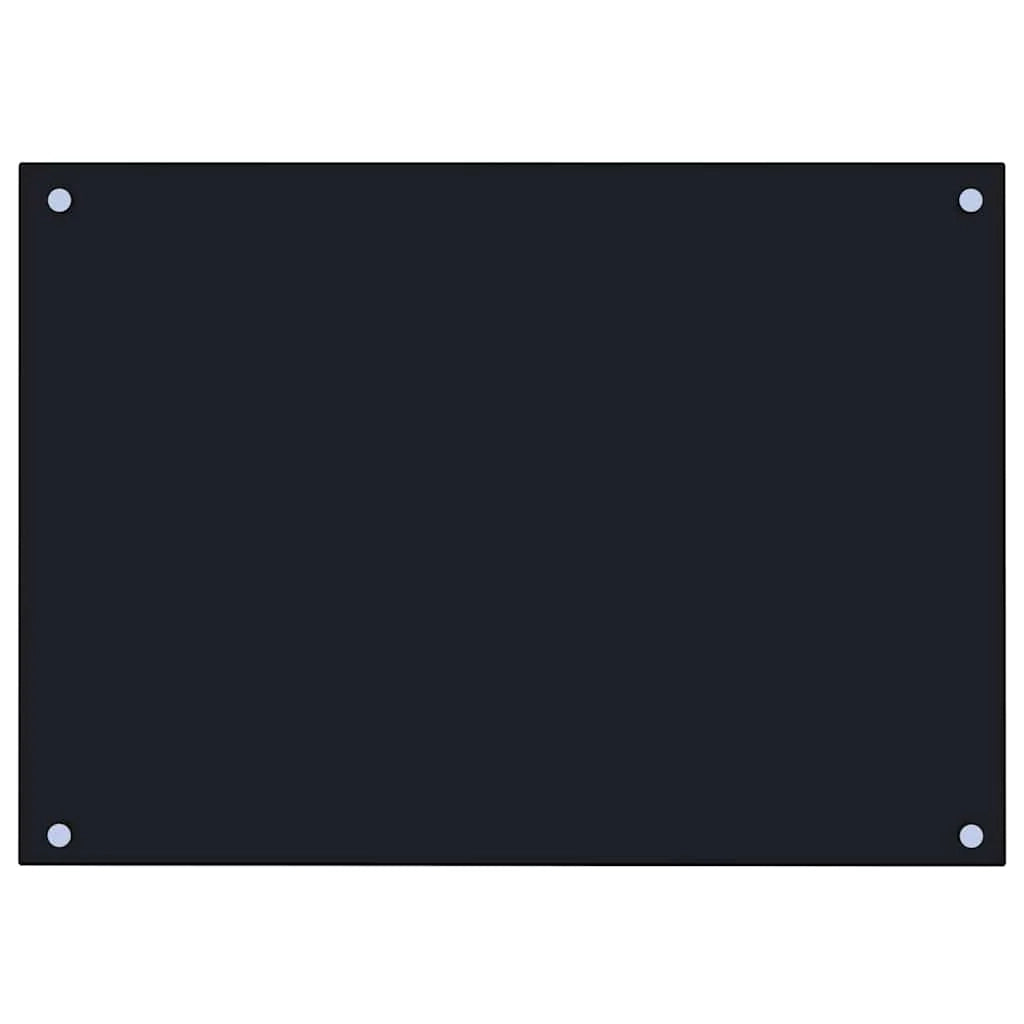 Set di 2 paraschizzi per cucina 70 x 50 cm in vetro temperato nero 02_0055739