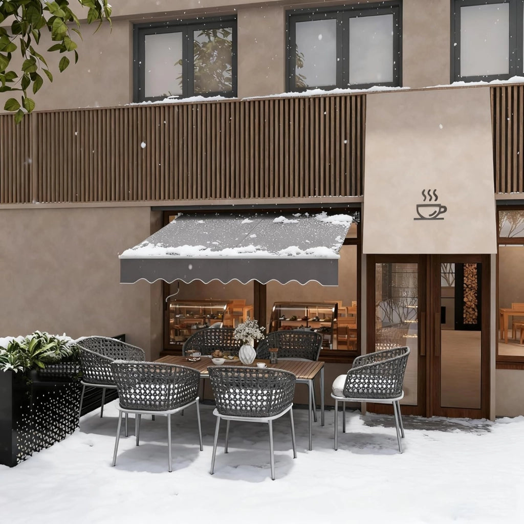 Tenda da sole con manovella manuale, 250 x 200 cm, tenda da sole per balcone, terrazza, impermeabile, protezione solare, antracite