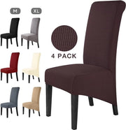 Hoezen per Sedia per Cucina XL Hoezen per Sedia per Cucina Rimovibili e Lavabili per casa, ristorante, hotel Decor (6 pezzi, marrone)-XL