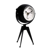 Orologio da tavolo metallo nero quadrante bianco cm 11x8h20